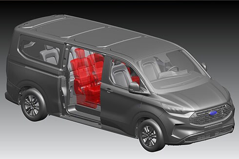 Puertos de Carga USB en Zona Trasera disponible para Ford Transit Custom 2025 Pasajeros